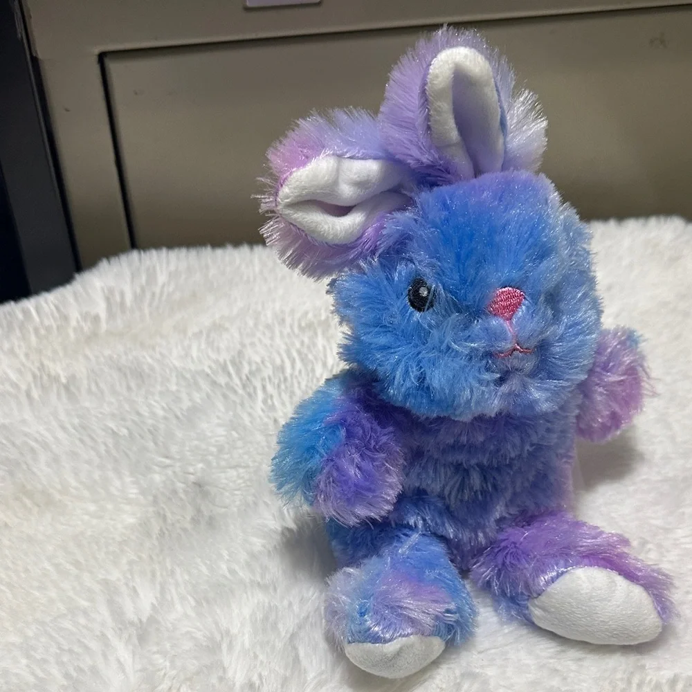 Fluffy Pet Bunny Toy - Blue and Purple